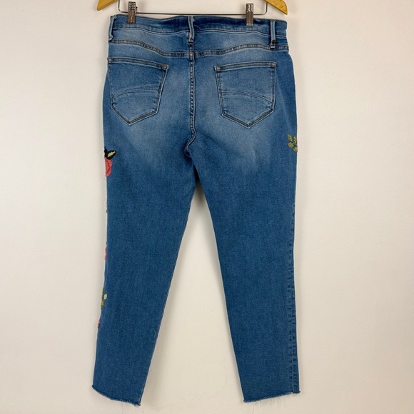 Driftwood Jackie Embroidered Floral Classic Fit Straight Leg Jeans Women 32 - Picture 3 of 16
